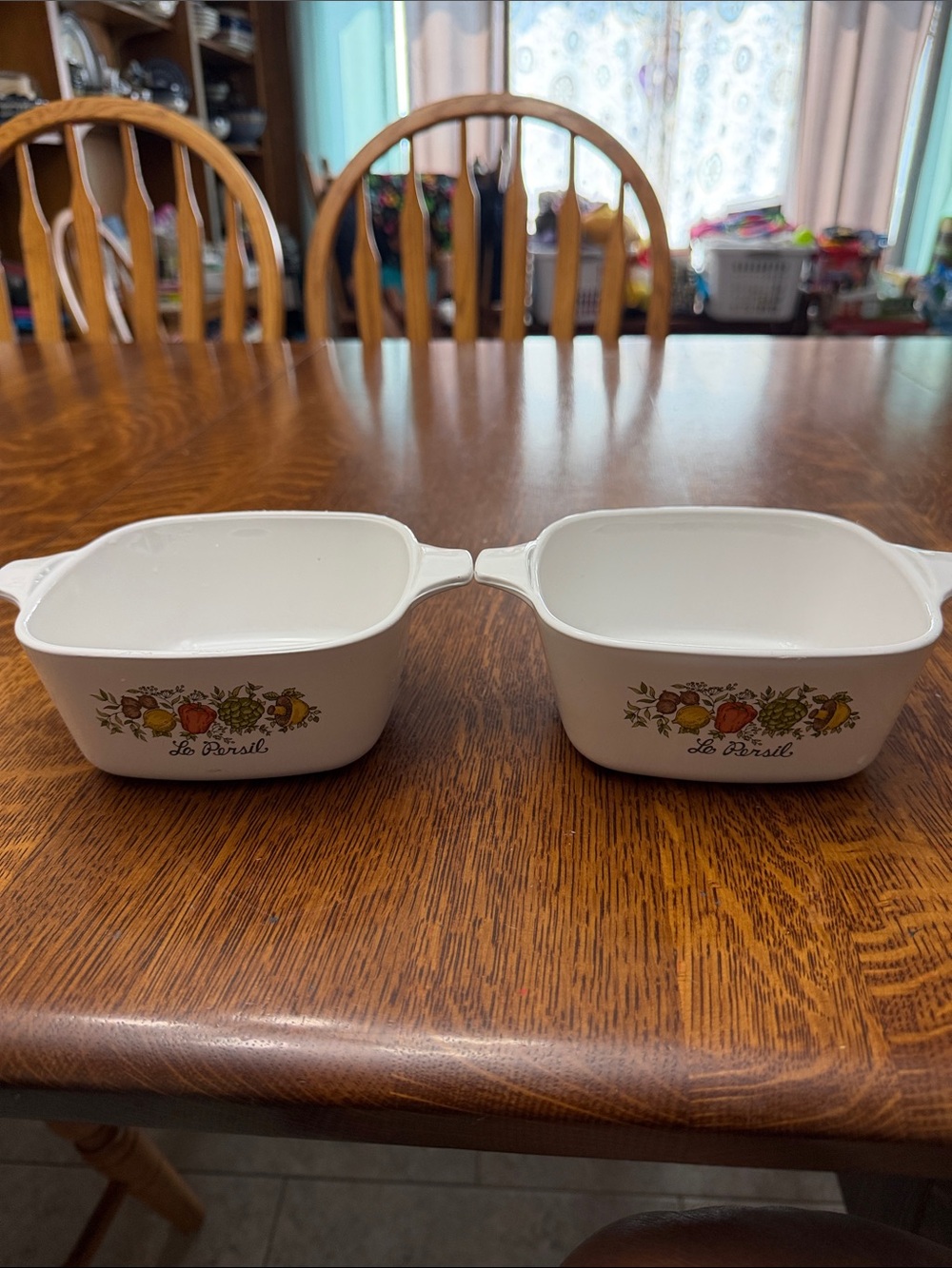 Vintage Corningware White Casserole Dishes Spice of Life (Set of 2)